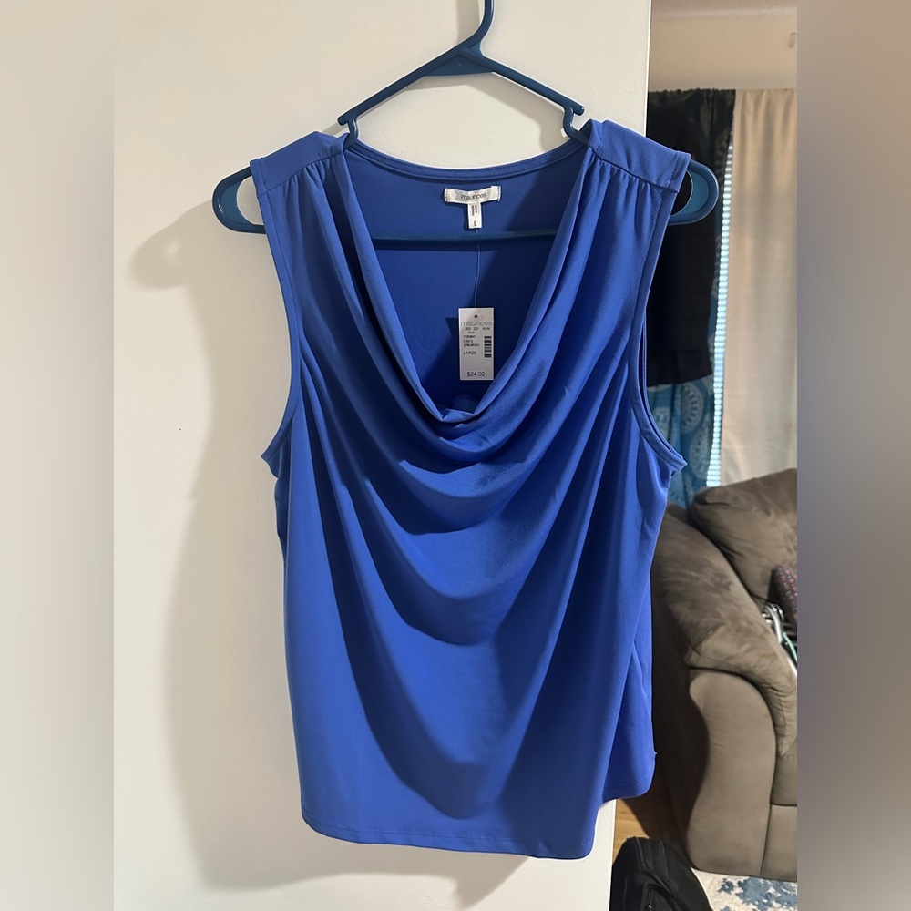 Maurices Royal Blue Draped Blouse